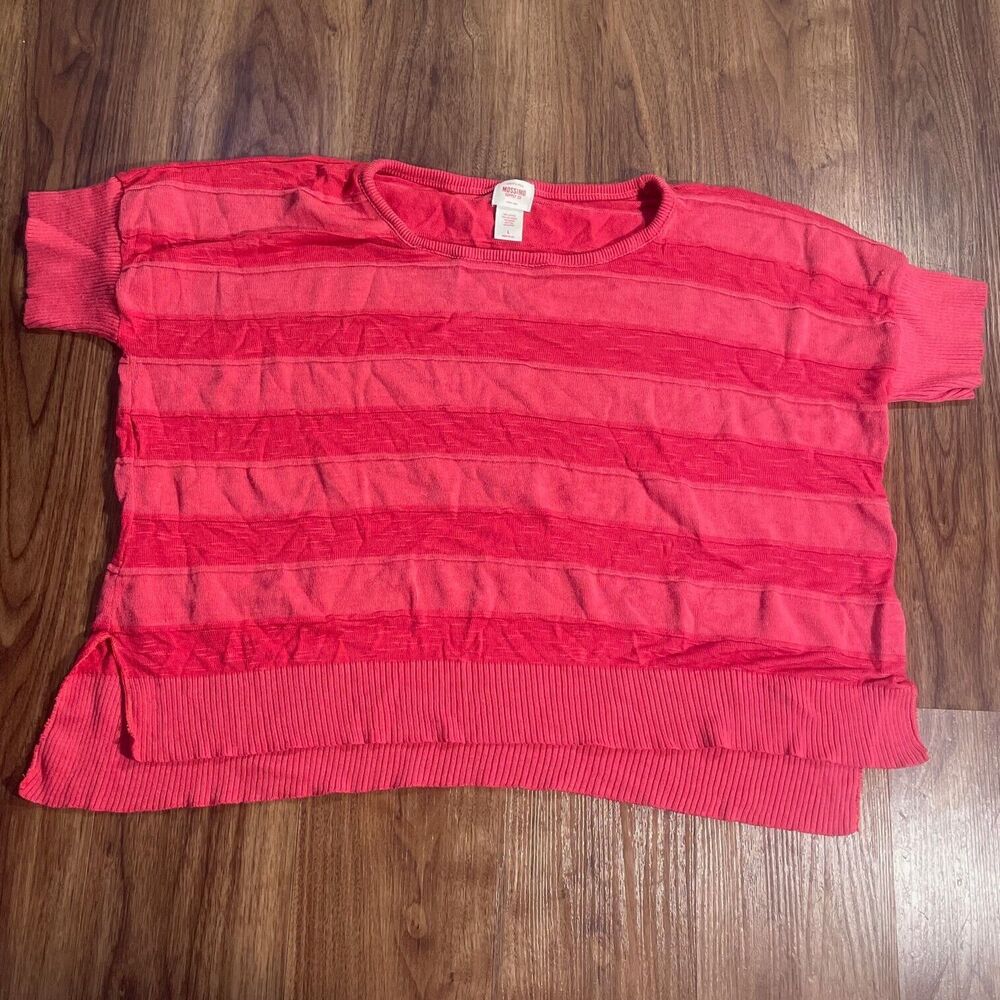 Mossimo Supply Co Blouse Short Sleeve Pink Pullover Shirt Women Size Large